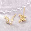 Brass Micro Pave Cubic Zirconia Stud Earrings for Women KK-A305-06G-01-2