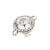 Brass Pave Clear Cubic Zirconia & Glass Links KK-N289-22P-2