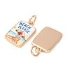 Printed Brass Pendants KK-CBA3895-01D-G-2