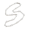 Brass Pave Clear Cubic Zirconia Heart Link Chain Necklaces KK-CBA4547-16B-P-5