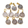 Flat Round Dyed Natural Druzy Agate Pendants G-F229-18A-2