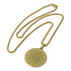 304 Stainless Steel Flat Round with Constellation & Sun Pendant Necklaces NJEW-P293-08G-3
