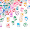 50Pcs Acrylic European Beads MACR-TADJ0001-13R-3