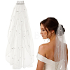 1Pc Polyester Mesh Bridal Veils AJEW-CP0011-53-1