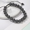 Natural Lava Rock Braided Bead Bracelets BJEW-R304-01-8mm-1