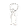 925 Sterling Silver Fish Charms with Jump Rings and 925 Stamp STER-R013-03S-1