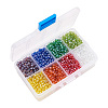 1 Box 6/0 Glass Seed Beads Transparent Colours Lustered Loose Spacer Beads SEED-X0050-4mm-13-5