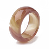Natural Agate Wide Band Finger Rings G-T104-28-3
