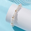 Natural Baroque Keshi Pearl & Brass Beaded Stretch Bracelets for Women BJEW-JB13685-2