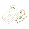 Synthetic Turquoise & Shell & Enamel Heart Pendant & Necklaces & Bracelets Sets SJEW-Q002-05G-2