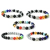 5Pcs 5 Style Natural & Synthetic Mixed Stone Beaded Stretch Bracelets Set BJEW-JB09636-1