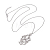 Crystal Stone Cage Pendant Necklaces NJEW-JN04758-04-1