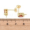 Brass Micro Pave Cubic Zirconia Earring Findings KK-D226-10G-02-2