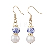 2 Pairs Round Brass Dangle Earrings EJEW-JE06878-4