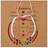 3Pcs Adjustable Chakra Natural & Synthetic Mixed Stone Round Bead Braided Bracelet Sets ZZ4943-8-1