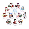 24Pcs UV Single Face Printed Wood Pendant Decorations WOOD-N020-35-2