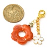 Acrylic Flower Pendants Decorations HJEW-JM01314-04-3