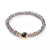 Natural Black Agate(Dyed) Gemstone Stretch Bracelets BJEW-JB05025-05-1