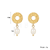 Golden Circle Pendant with Freshwater Pearl Earrings for Women SL1409-2-1