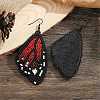Bohemian Style Green Butterfly Wing Glass Bead Handmade Dangle Earrings TT3969-6