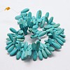 Synthetical Dyed Turquoise Teardrop Bead Strand G-P083-95C-2