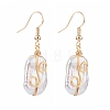 Wire Wrapped Natural Baroque Pearl Keshi Pearl Dangle Earrings EJEW-JE04506-01-1