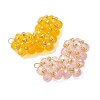 6Pcs 6 Colors Glass Pendants PALLOY-MZ01298-2
