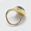 Natural Labradorite Cuff Rings RJEW-P068-11G-3