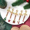 Christmas Theme Alloy Enamel & Seed Beads Pendant Decoration HJEW-MZ00058-S-1