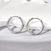 Tarnish Resistant 304 Stainless Steel Huggie Hoop Earrings EJEW-G272-02-12mm-P-1