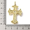 Cross Rack Plating Brass Clear Cubic Zirconia Pendants KK-U019-30G-3