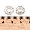 Polymer Clay Rhinestone European Large Hole Beads with Silver Color Plated Brass Cores FPDL-R002-15-3