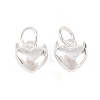 925 Sterling Silver Heart with Horn Charms STER-I024-03S-01-1