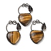 Natural Tiger Eye Heart Big Pendants G-A221-05E-1