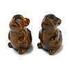 Natural Tiger Eye Carved Healing Mouse Figurines DJEW-D012-02B-1