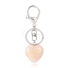 Natural Rose Quartz Heart with Eye of Horus Keychain PW-WG82166-10-1