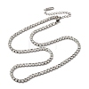 3MM 304 Stainless Steel Rhinestone Cup Chain Necklaces for Women NJEW-G175-01P-02-4
