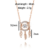 925 Sterling Silver Clear Cubic Zirconia Ring with Leaf Pendant Cable Chain Necklaces for Women ID6587-2