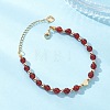 Natural Carnelian Beaded Bracelets BJEW-JB12752-02-1