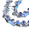 Electroplate Transparent Glass Beads Strands EGLA-N002-44-10-3