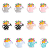 12Pcs 6 Colors Food Grade Eco-Friendly Silicone Beads SIL-CA0002-27-1