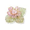Brass Glass Seed Beaded Flower Pendants PALLOY-MZ01118-03-3
