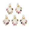 Natural Multicolor Tourmaline and Pearl Pendants PALLOY-JF05739-1