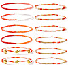 12Pcs Christmas Glass Seed Bead Stretch Bracelet Set ZO6526-1-1