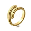 Textured 304 Stainless Steel Cuff Ring for Women RJEW-L126-13B-G-4
