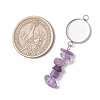 304 Stainless Steel & Natural Mixed Gemstone Pendant Cabochon Settings AJEW-JB01572-2