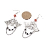 Alloy with Glass Chain Dangle Earrings EJEW-TA00433-3