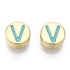 Alloy Enamel Beads ENAM-S122-029V-A-RS-1