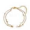 Multi-strand Brass Curb Chain Bracelet Makings AJEW-JB00981-1