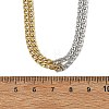 Duo Tone 304 Stainless Steel Twisted Chain 2-Strand Necklaces with Toggle Clasps NJEW-JN06681-3